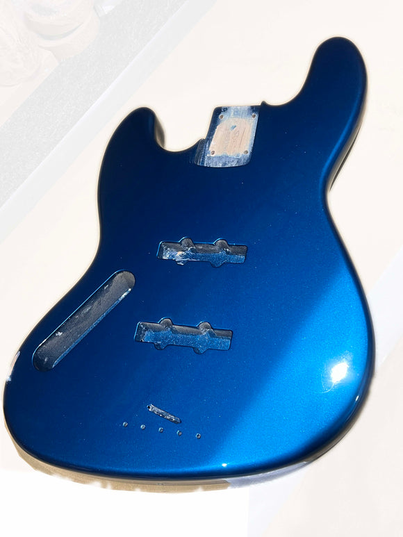 Jazz bass body LEFT HANDED Pelham Light Blue Metallic B-stock urethane finish