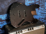 Relic Black Jazz bass body by true tone relic  , Black nitro MADE TO ORDER