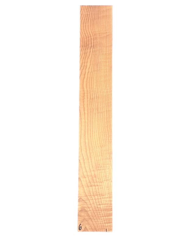 Baked Maple Neck Blank  4A Curly Red Maple Flamed blank 715 X 105 x 24 NUM6