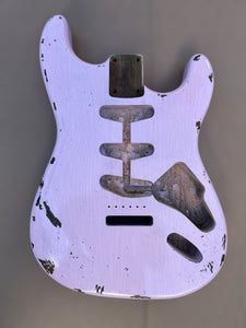 TrueTone Strat Relic Stratocaster Body, Aged Nitro Shell Pink