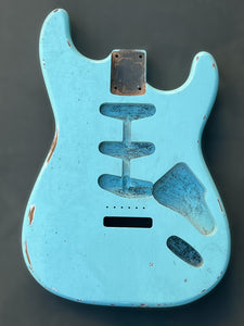 TrueTone Strat Relic Stratocaster Body, Aged Nitro Sonic Blue MADE TO ORDER