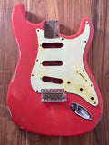TrueTone Strat Relic Stratocaster Body, Aged Nitro Fiesta Red