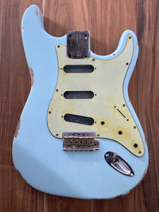TrueTone Strat Relic Stratocaster Body, Aged Nitro Sonic Blue