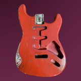 TrueTone Strat Relic / Aged Stratocaster Body, Aged Nitro Fiesta Red